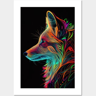 Colorful Fox: Adorable and Cute Wildlife Animals in Vibrant Colors Posters and Art